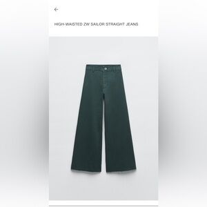 Zara Green Straight Leg Pants